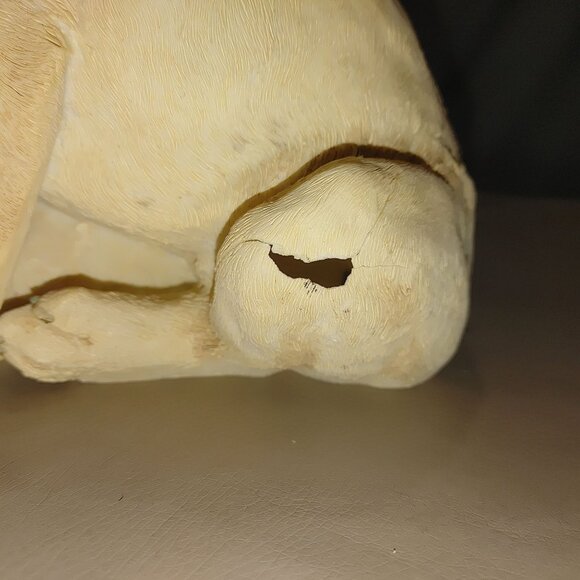 Yellow Labrador Dog Puppy Figurine Chain Collar 11 Inches Tall Resin Sculpture - Picture 9 of 9